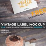 2 Hanging Label Tag Mockups with Yarn in Different Positions