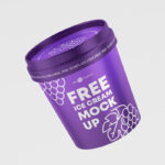 2 Ice Cream Plastic Jar Mockups Floating or with Spoon
