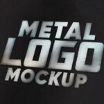 2 Metal Logo Mockups in the Top and Half-Side Views mockup preview