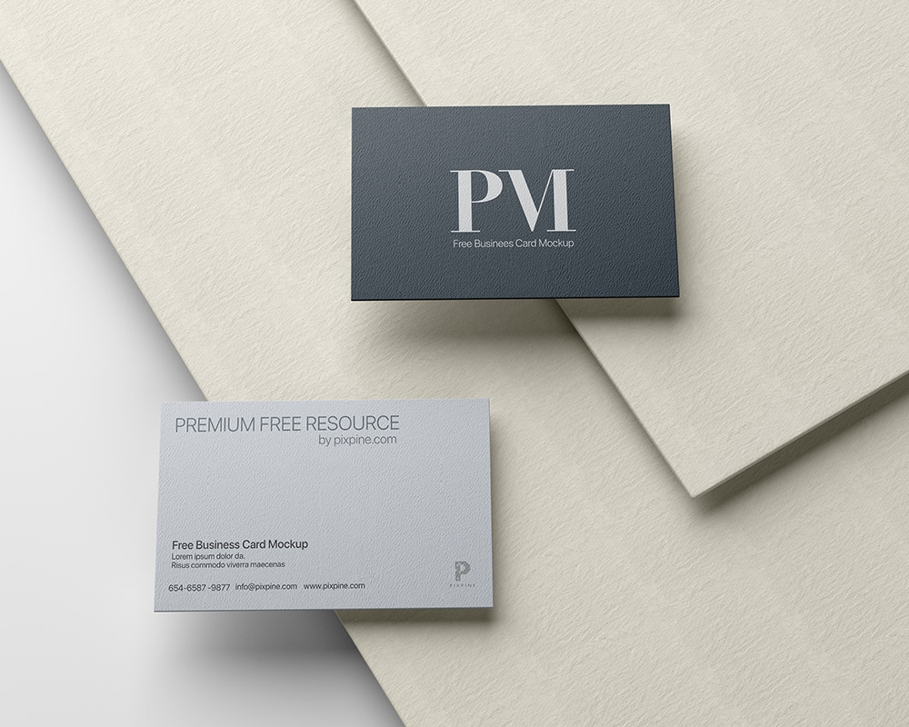 2 Minimal Flowing Business Cards Mockups