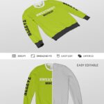 2 Mockups Featuring Laid Down Crew Neck Sweatshirt with Cuffs