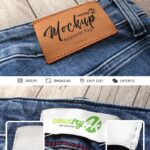 2 Mockups Featuring Outside and Inside Clothing Tags on Jeans mockup preview