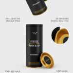 2 Mockups featuring Paper Tubes Standing and Floating in Air mockup preview