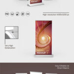 2 Mockups Featuring Roll Up Banners in Different Views