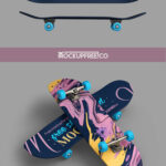 2 Mockups Featuring Skateboards in Different Views and Positions