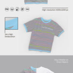 2 Mockups Featuring T-shirt on Floor in Different Views mockup preview