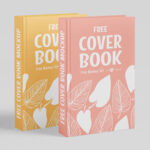 2 Mockups of 2 Hardcover Books Standing on Floor