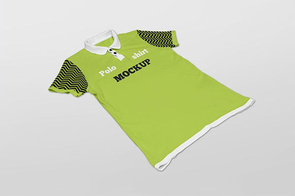 2 Mockups of a Polo Shirt Laid on the Floor in Different Views