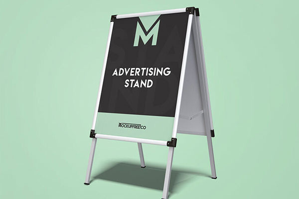 2 Mockups of an Advertising Stand in Two Different Views