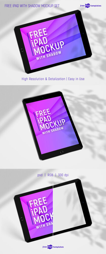 2 Mockups of an iPad in Different Views mockup preview
