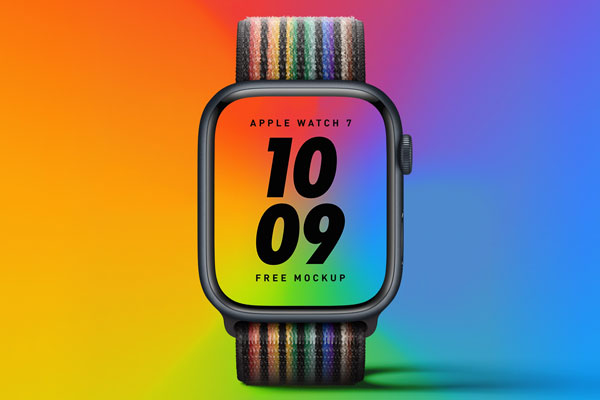 2 Mockups of Apple Watch Series 7 in Front View