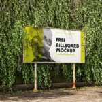 2 Mockups of Billboard with Ivy Wall
