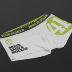 2 Mockups of Boxer Briefs Laid on the Surface in Different Angles