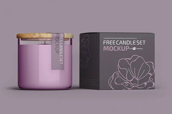 2 Mockups of Candle Set in Varied Views