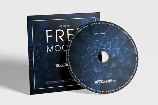 2 Mockups of CD Cover Packaging from Different Angles