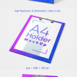 2 Mockups of Clipboard Along with A4 Letterheads