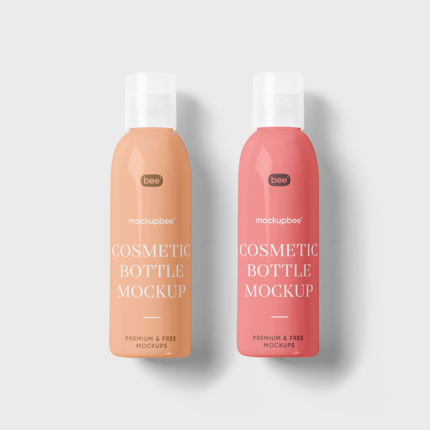2 Mockups of Cosmetic Bottle from Front View FREE PSD
