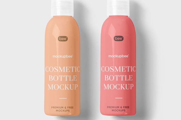 2 Mockups of Cosmetic Bottle from Front View