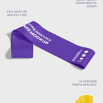 2 Mockups of Fitness Resistance Bands and Dumbbell