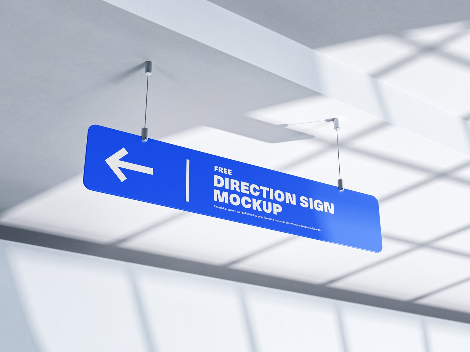 2 Mockups of Hanging Horizontal Direction Sign FREE PSD