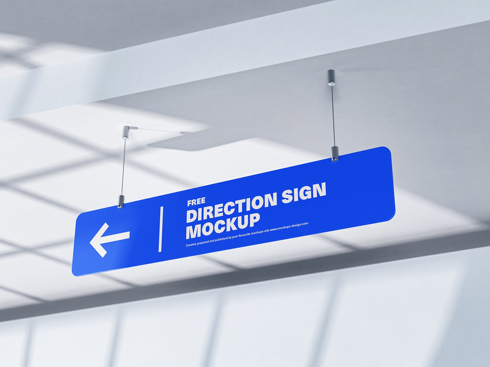 2 Mockups of Hanging Horizontal Direction Sign FREE PSD