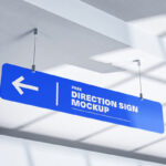 2 Mockups of Hanging Horizontal Direction Sign
