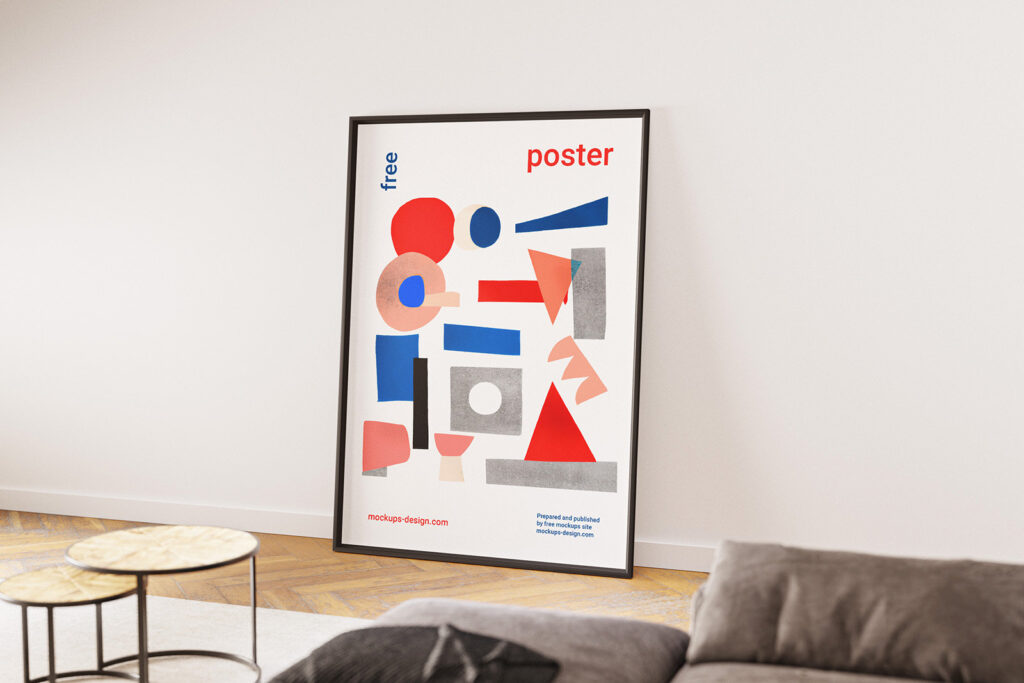 2 Mockups of Large Poster in Living Room
