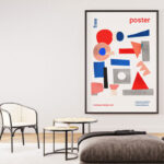 2 Mockups of Large Poster in Living Room