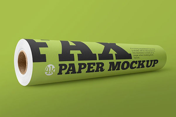 2 Mockups of Matte Fax Paper Rolls in Different Views