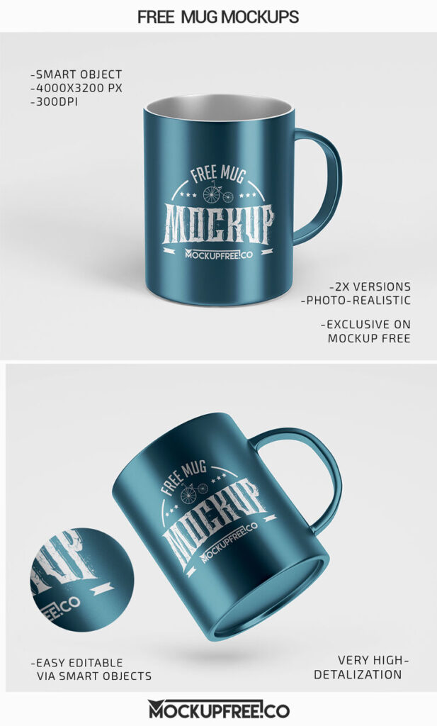2 Mockups of Mugs in Different Angles