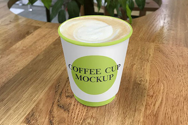 2 Mockups of Paper Coffee Cup on Café Table