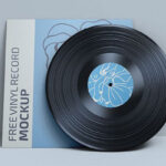 2 Mockups of Photorealistic Vinyl Record