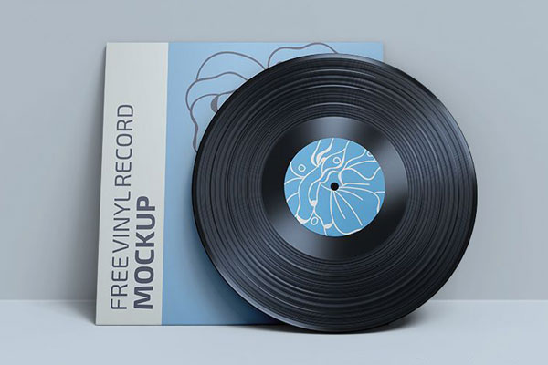 2 Mockups of Photorealistic Vinyl Record