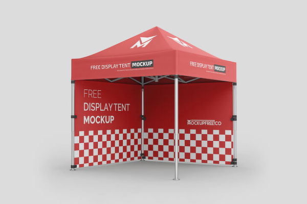 2 Mockups of Trade Show Tents in Different Angles