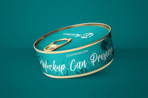 2 Mockups of Tuna Can Preserve from Different Angles