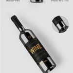 2 Mockups of Wine Bottles from Different Angles