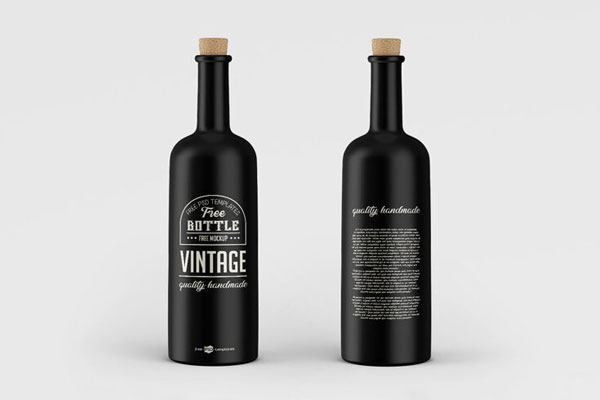 2 Mockups of Wine Bottles in Different Views