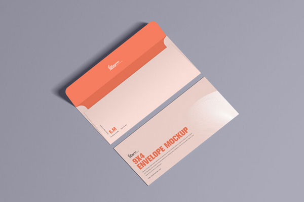 2 Open and Closed Envelopes Facing Up and Down Mockup