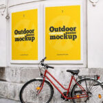 2 Outdoor Concrete Poster Mockups in Urban Setting mockup preview