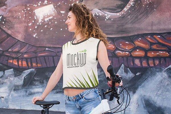 2 Outdoor Mockups Featuring a Woman Wearing a Crop Top