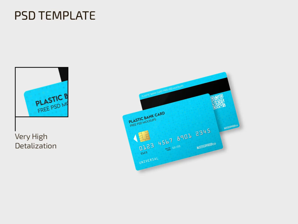 2 Plastic Bank Card Mockups