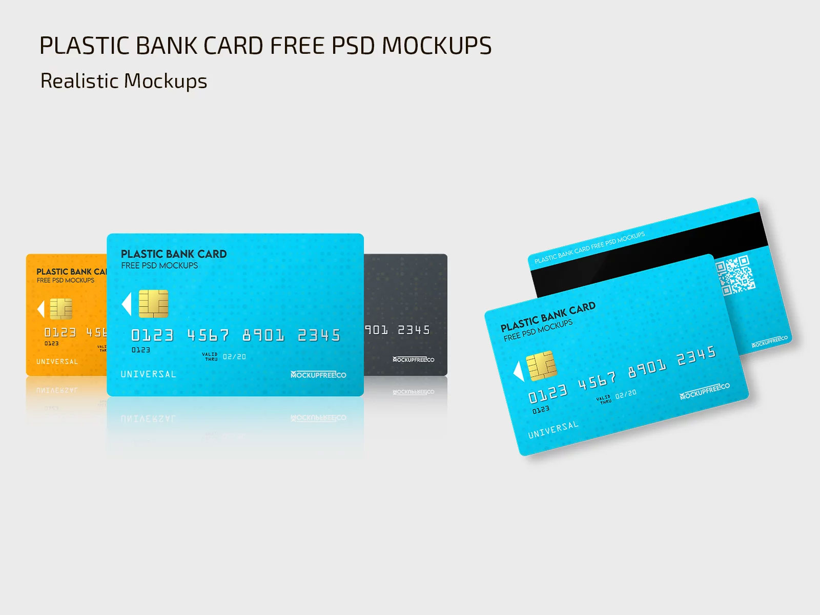 Free 2 Plastic Bank Card Mockups PSD Template