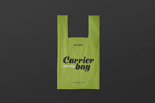 2 Plastic Carrier Bag Mockups in Different Angles