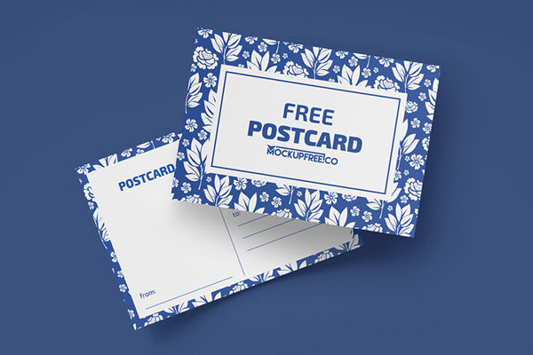 2 Post Card Mockups in Front and Back View