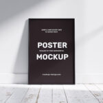 2 Poster Frame Mockups Laid on the Wall