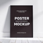 2 Poster Frame Mockups Laid on the Wall
