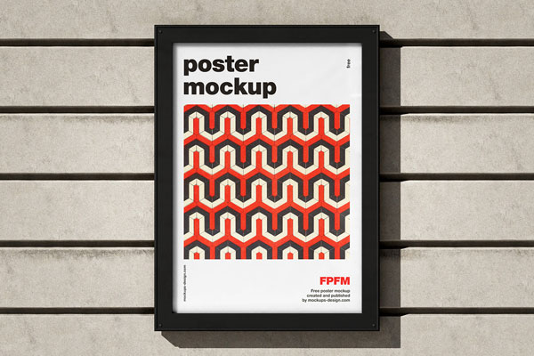 2 Poster Mockups on Metal Display in Front and Perspective Sights
