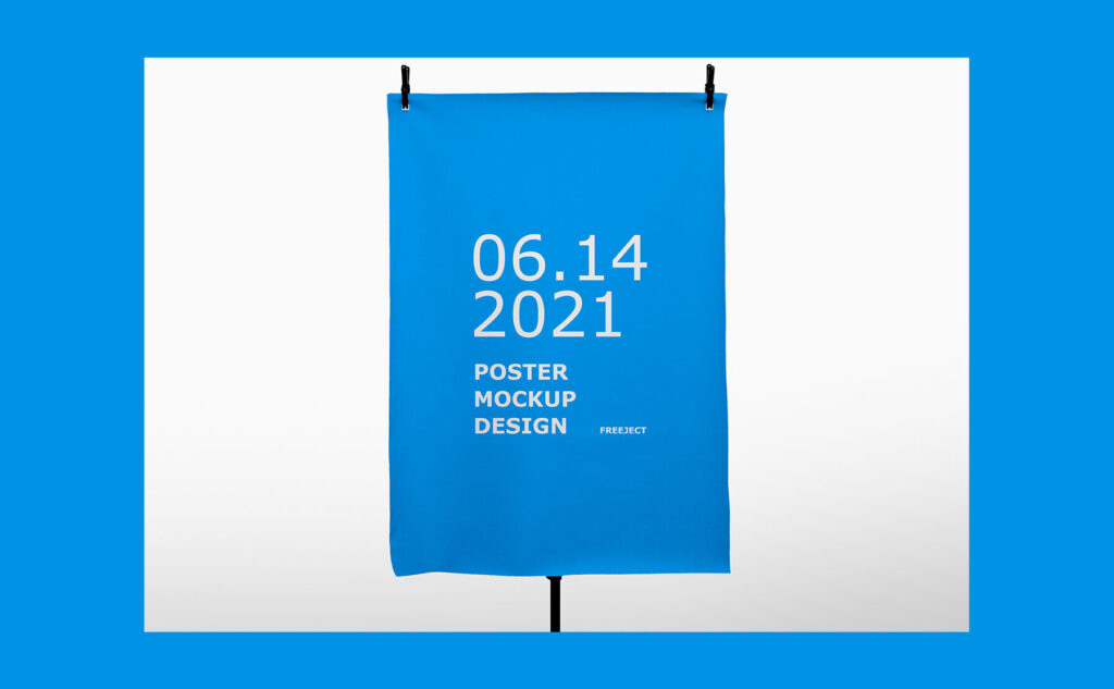 2 Poster Mockups with Clasps in Front and 3/4 Views