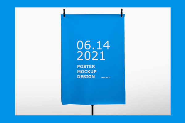2 Poster Mockups with Clasps in Front and 3/4 Views