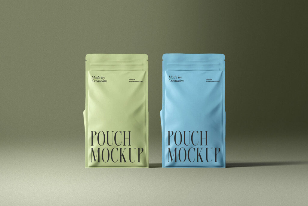 2 Pouch Mockups in Front View